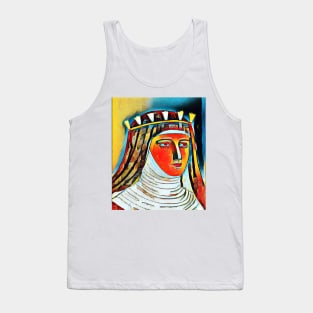 Hildegard of Bingen Abstract Portrait | Hildegard of Bingen Artwork 3 Tank Top